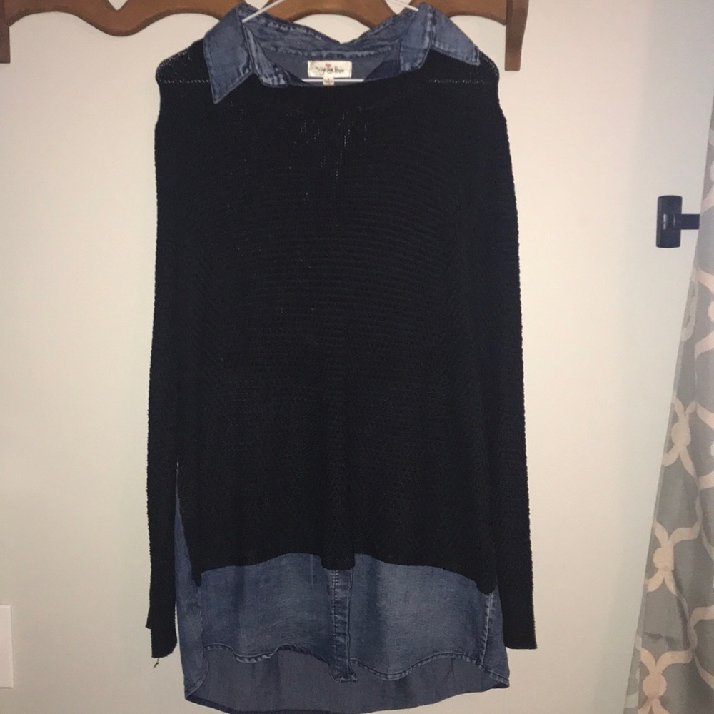 Sweater W/Blue Jean Detail